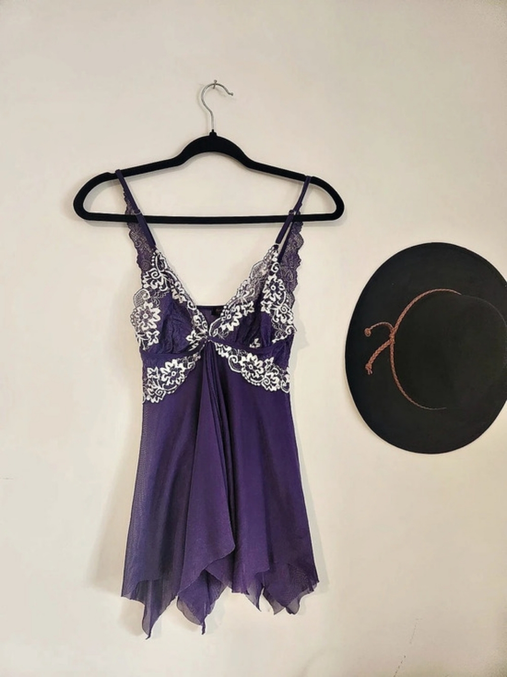 Purple Lace Trim Chemise